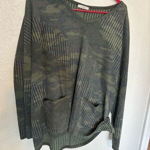 JODIFL Green Camouflage Crew Neck Sweater